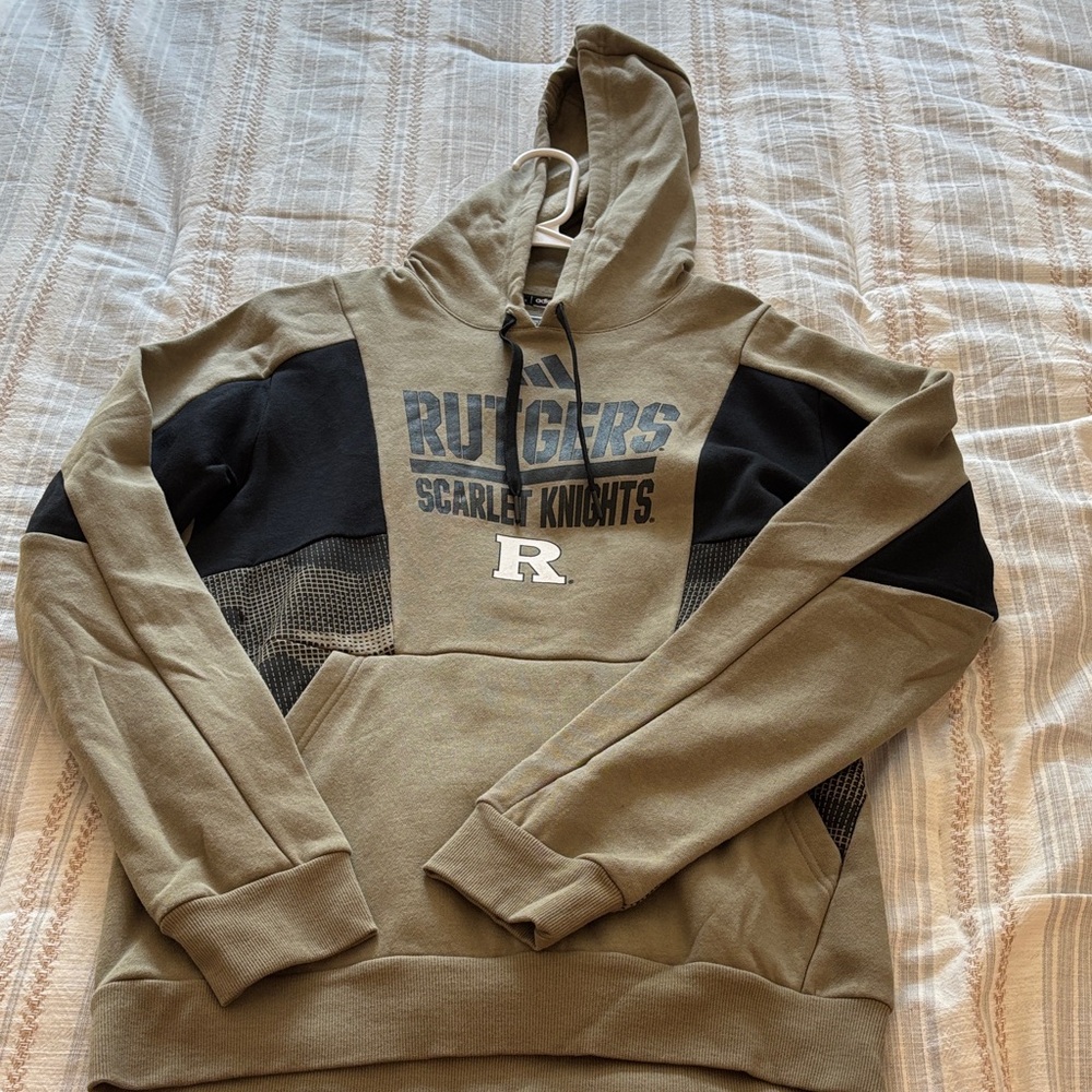 Adidas Olive and Black Rutgers Hoodie